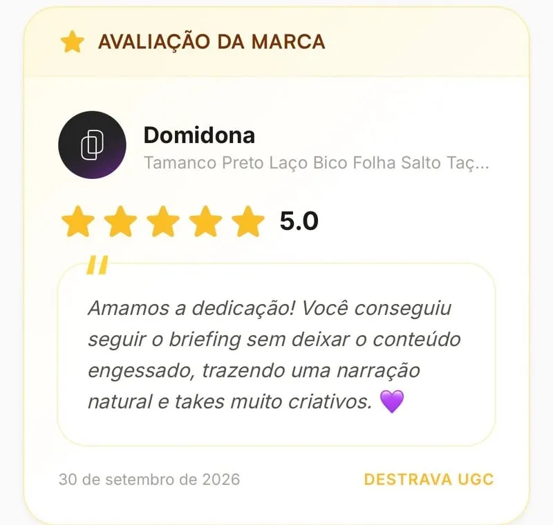 Print da avaliação de Domidona
